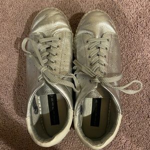 silver platform sneakers